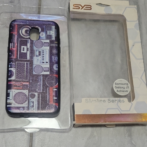 SYS Slimline Series Samsung Galazy K3 Achieve Black, silver,and Blue Phone Cases - Picture 3 of 14